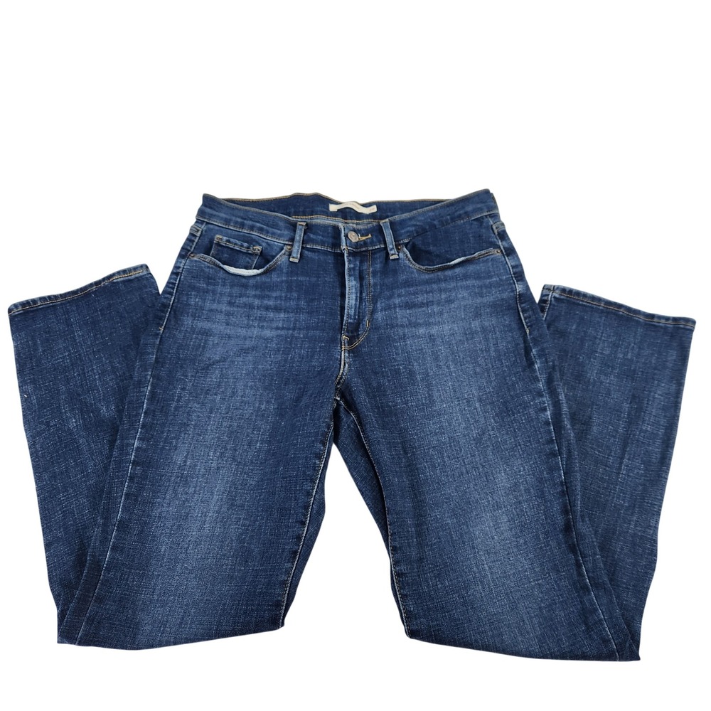Levis Classic Straight Jeans Womens 29 Blue Denim Mid Rise Stretch 29x29‎ Indigo